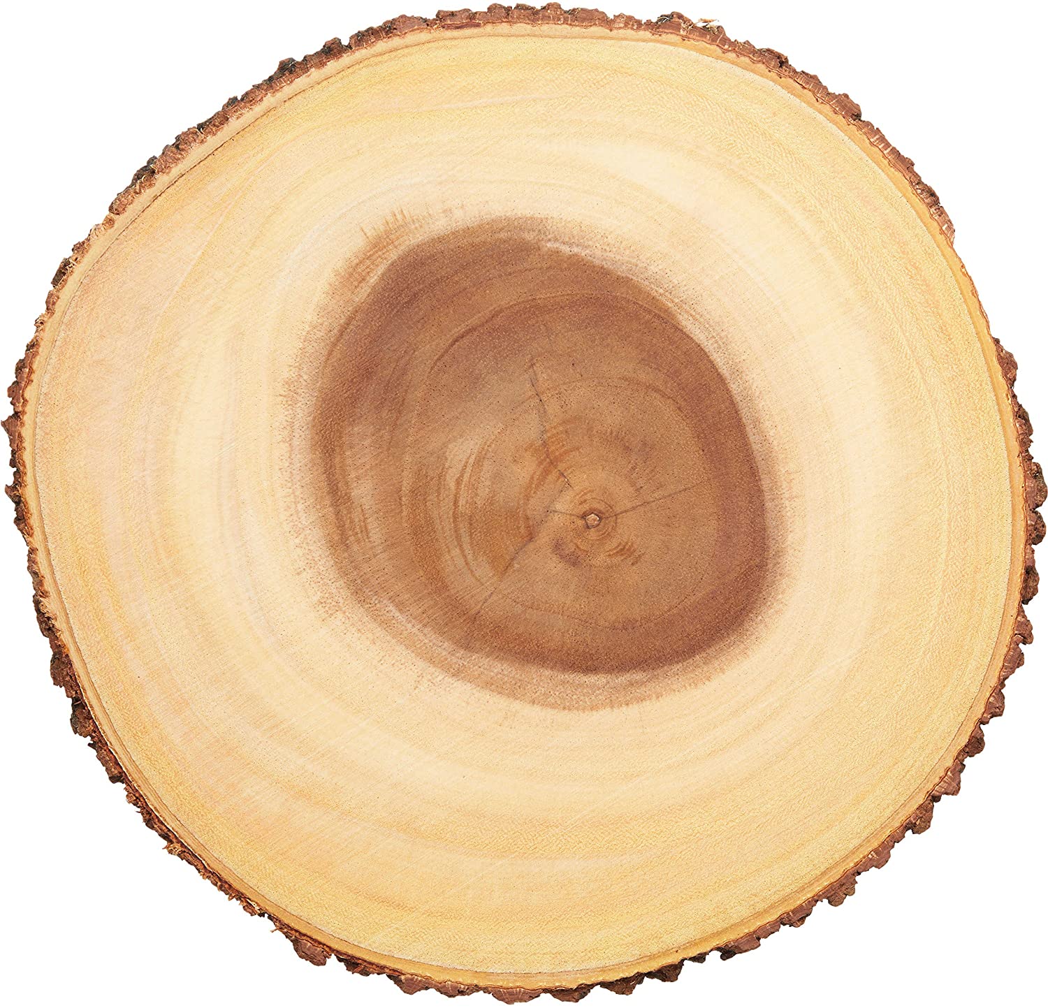 KitchenCraft Artes Rustic Wooden Cheese Board with Bark - Round, brown, 30 x 30 x 2.2000000000000002 cm