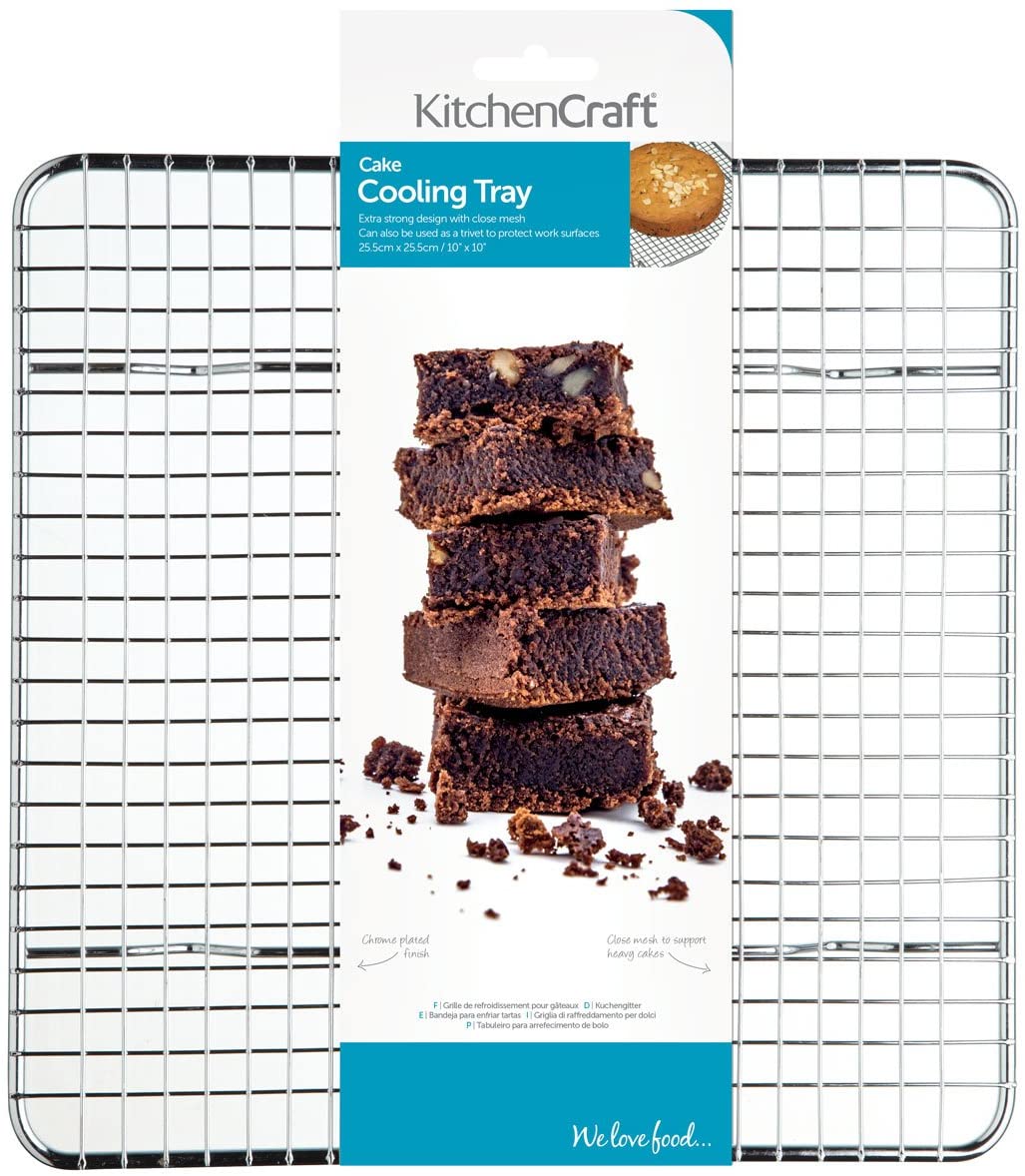 KitchenCraft Kitchen Craft Chrome Plated Deluxe Square Cake Cooling Tray 25cm