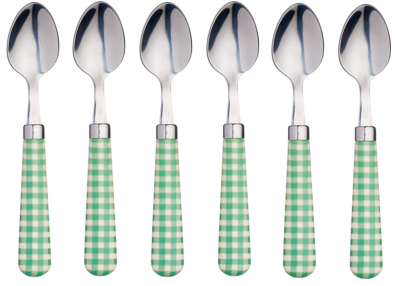 KitchenCraft Kitchen Craft Coloured Gingham Patterned Stainless Steel Tea Spoon, 15.5 "(