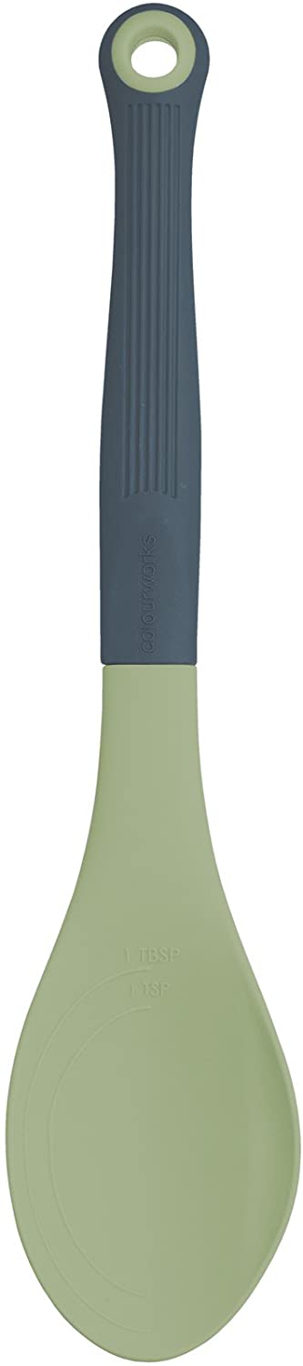 KitchenCraft Kitchen Craft CWCLSPOONGRN Colourworks Multi Silicone Cooking Spoon/Measuring Spoon, Classic Green, 29 x 6.1 x 1.7 cm