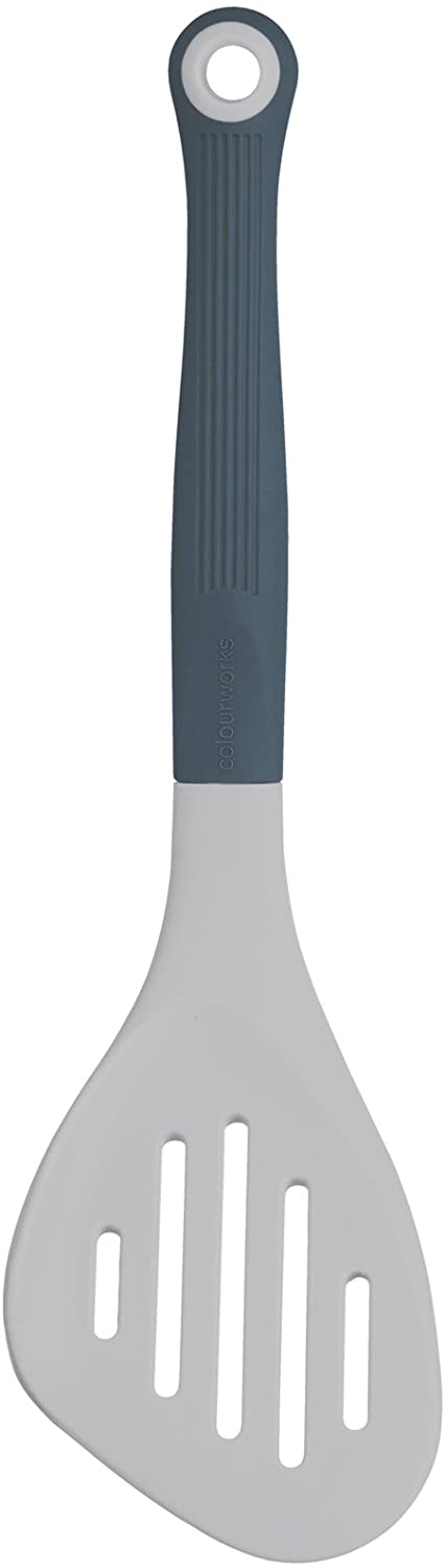 KitchenCraft Kitchen Craft Colourworks Spatula/Slotted Server – Classic Grey, 28.5 x 8 x 5 cm