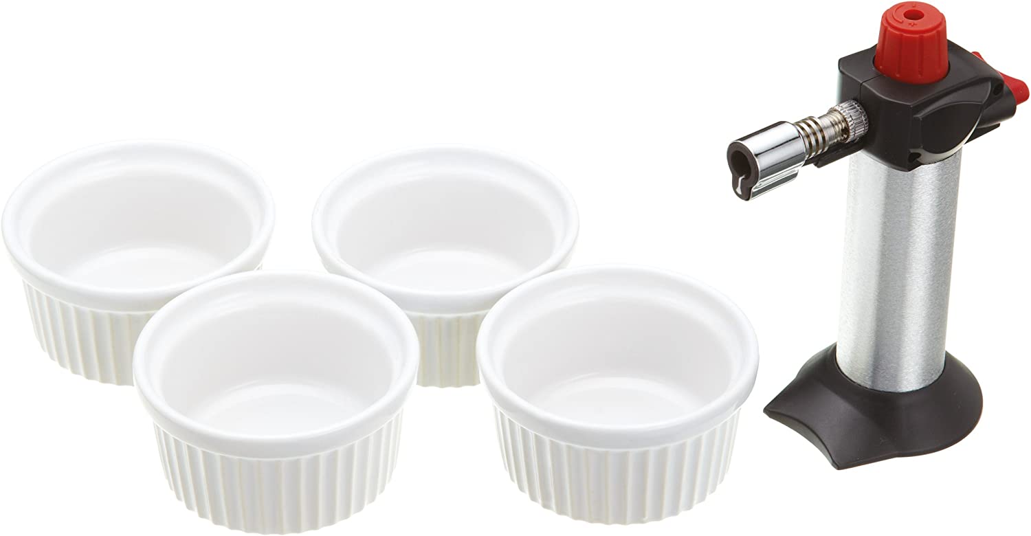 KitchenCraft Kitchen Craft Deluxe Cooks Blowtorch and Ramekin Gift Set