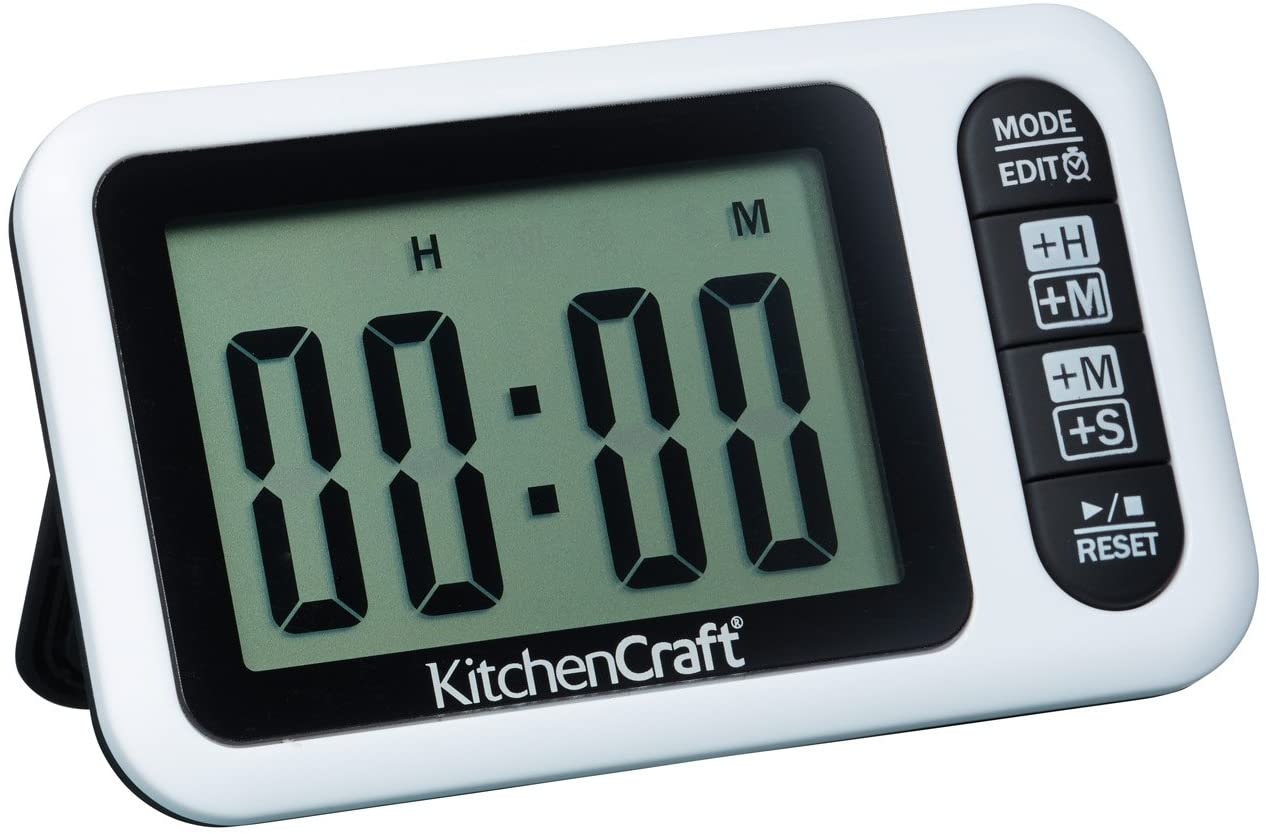 KitchenCraft Kitchen Craft Digital Kitchen Timer and Clock with Hour and Minute or Minute and Second Display
