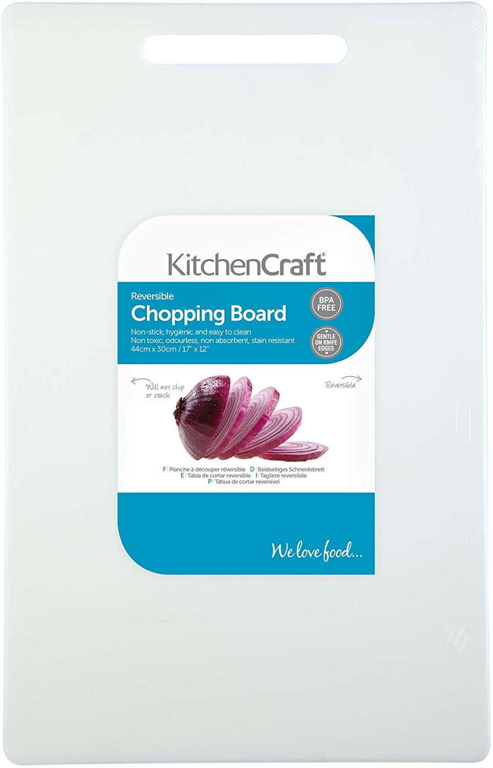 KitchenCraft Kitchen Craft Extra Large Polyethylene Chopping Board, 44 x 30 cm