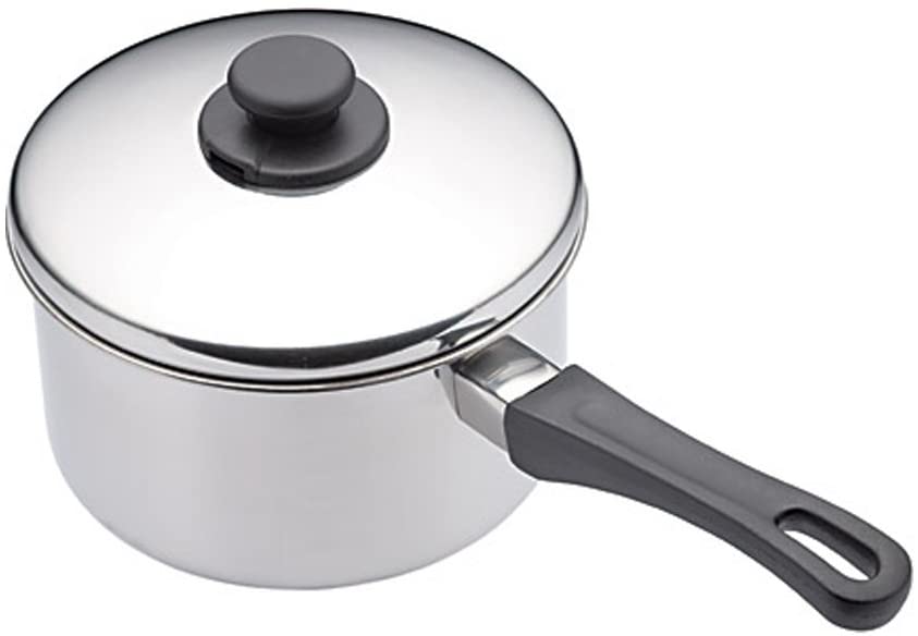 KitchenCraft Kitchen Craft Induction-Safe Deep Large Stainless Steel Saucepan with Lid - 20 cm (8 inch)