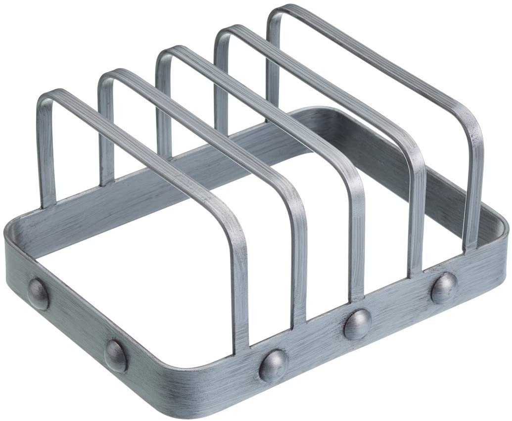 KitchenCraft Kitchen Craft Industrial Kitchen Vintage Style Metal Toast Rack, Steel, Grey, 11 x 14.3 x 7 cm