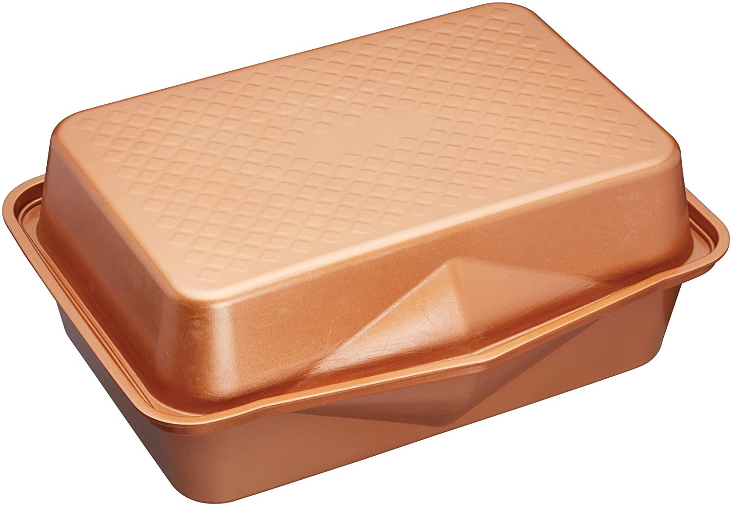 KitchenCraft Kitchen Craft MCCER04 Masterclauss Large Stackable Non-Stick Roasting Sledge with Lid, Ceramic, Brown, 1 cm