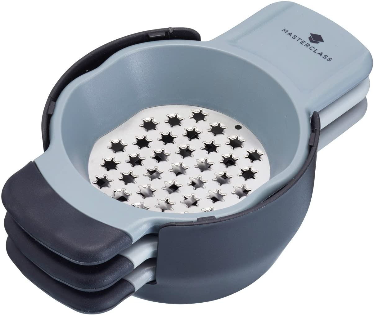 KitchenCraft Kitchen Craft Master Class Smart Stackable Mini Cheese Grater/Zester (Pack of 4), Black/Grey, 1 x 1 x 1 cm