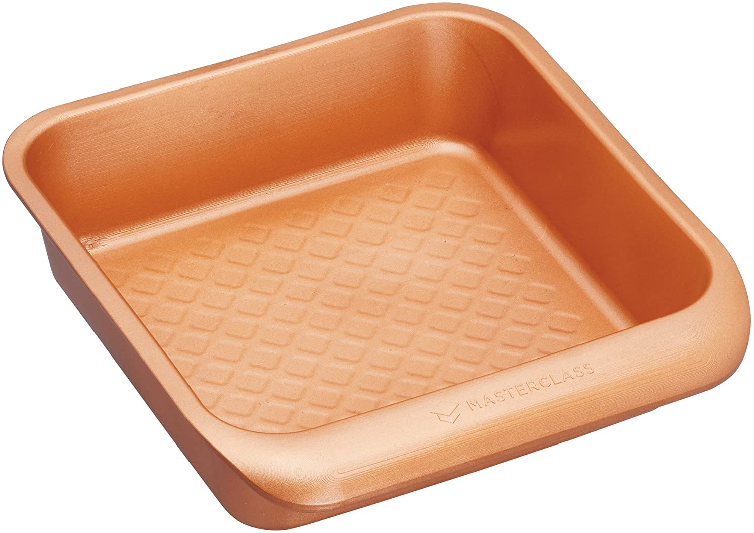 KitchenCraft Kitchen Craft MCCER01 Masterclauss Stackable Square Non-Stick Cake Tin / Roasting Tray, Ceramic, Brown, 24 x 22.5 x 6 cm