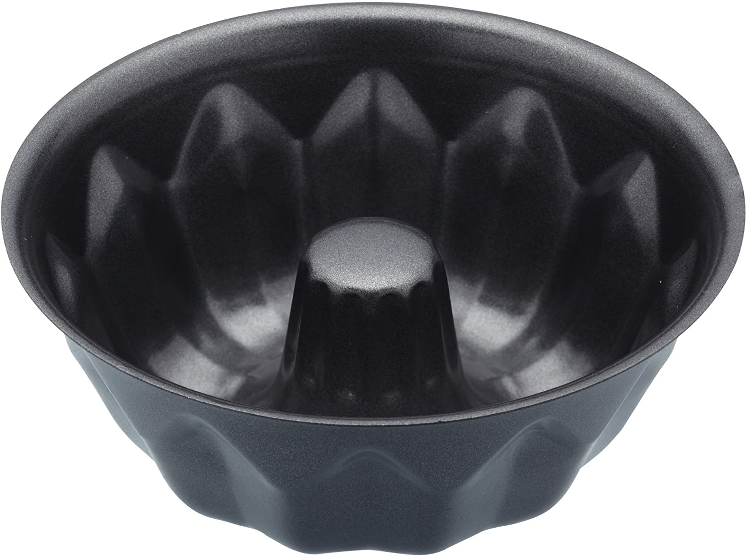 KitchenCraft Kitchen Craft Ribbed Non-Stick Mini Bundt Cake Cases, Steel, Black, 10.1 x 10.1 x 4 cm