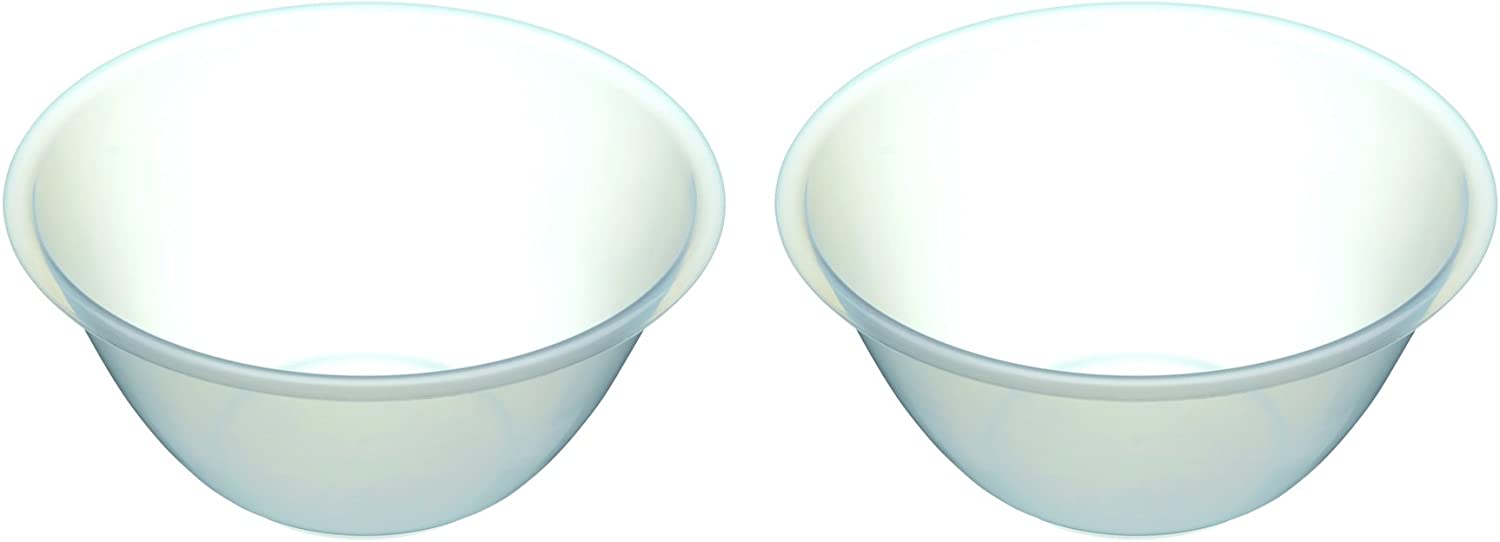KitchenCraft Kitchen Craft Plastic 2 Litre Mixing Bowl, Set of 2, Clear