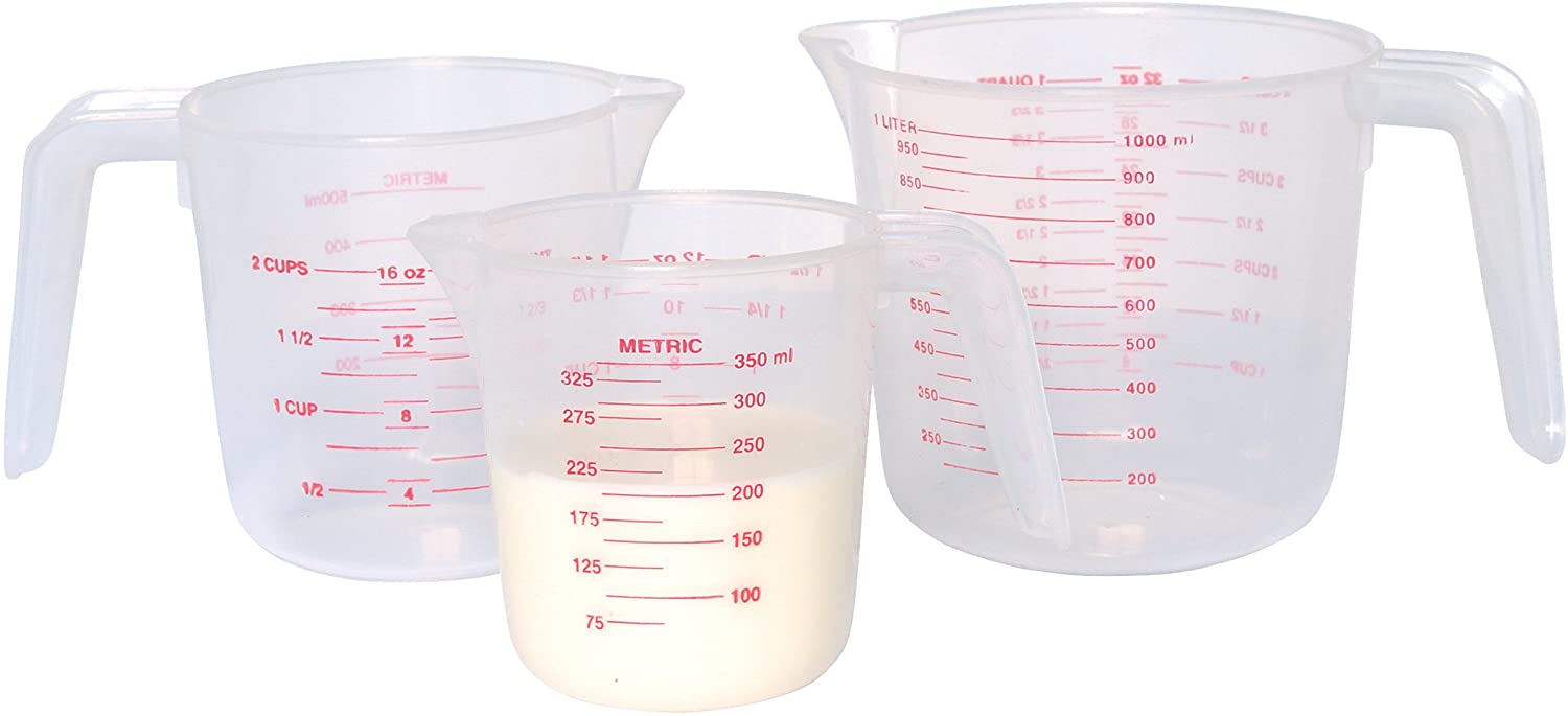KitchenCraft Kitchen Craft Set of 3 Plastic Measuring Jugs