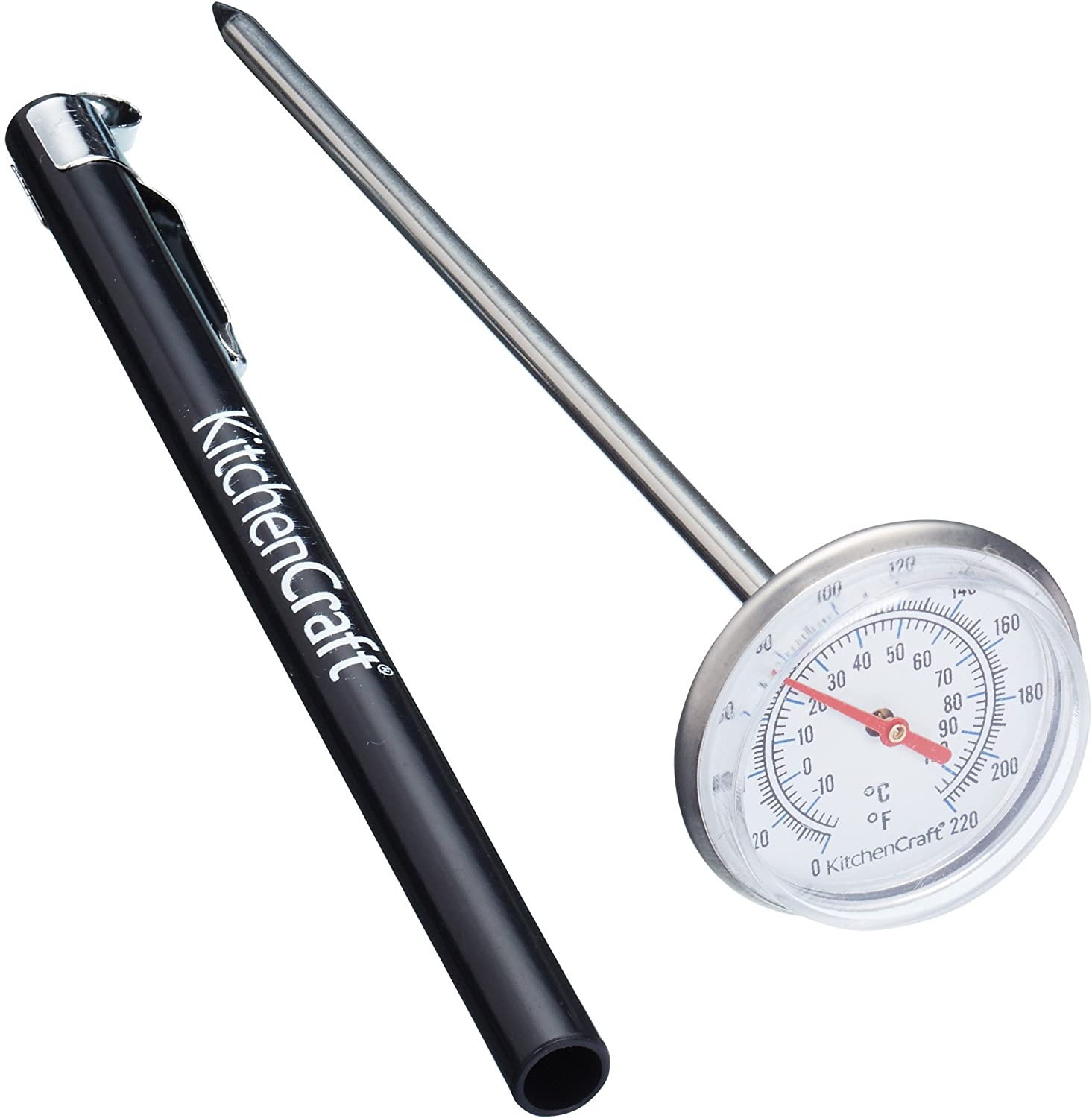 KitchenCraft Kitchen Craft Stainless Steel Meat Thermometer with Bag Ideutz Container