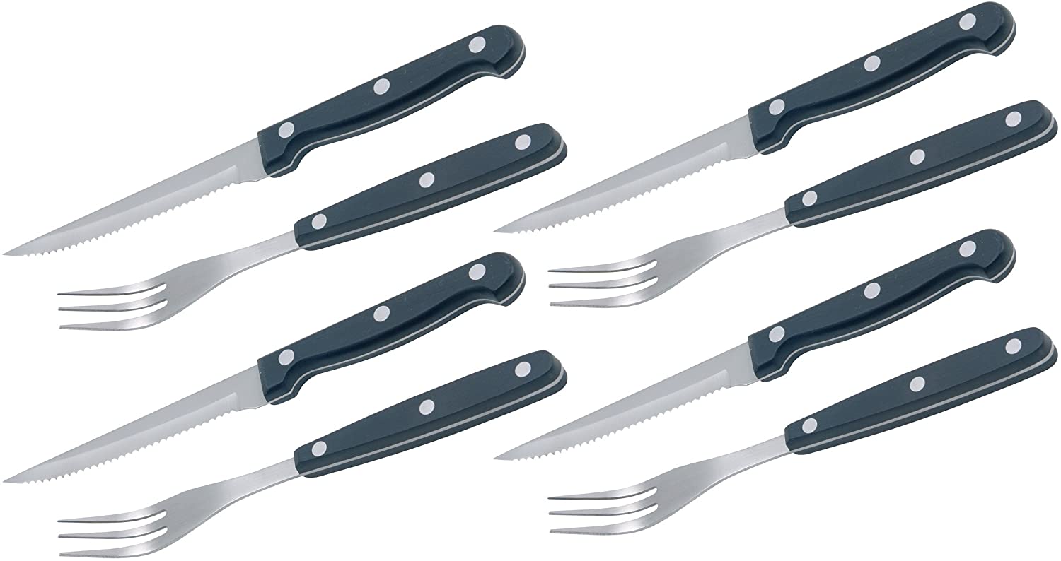 KitchenCraft Kitchen Craft Steak Knife and Fork Set, Set of 8