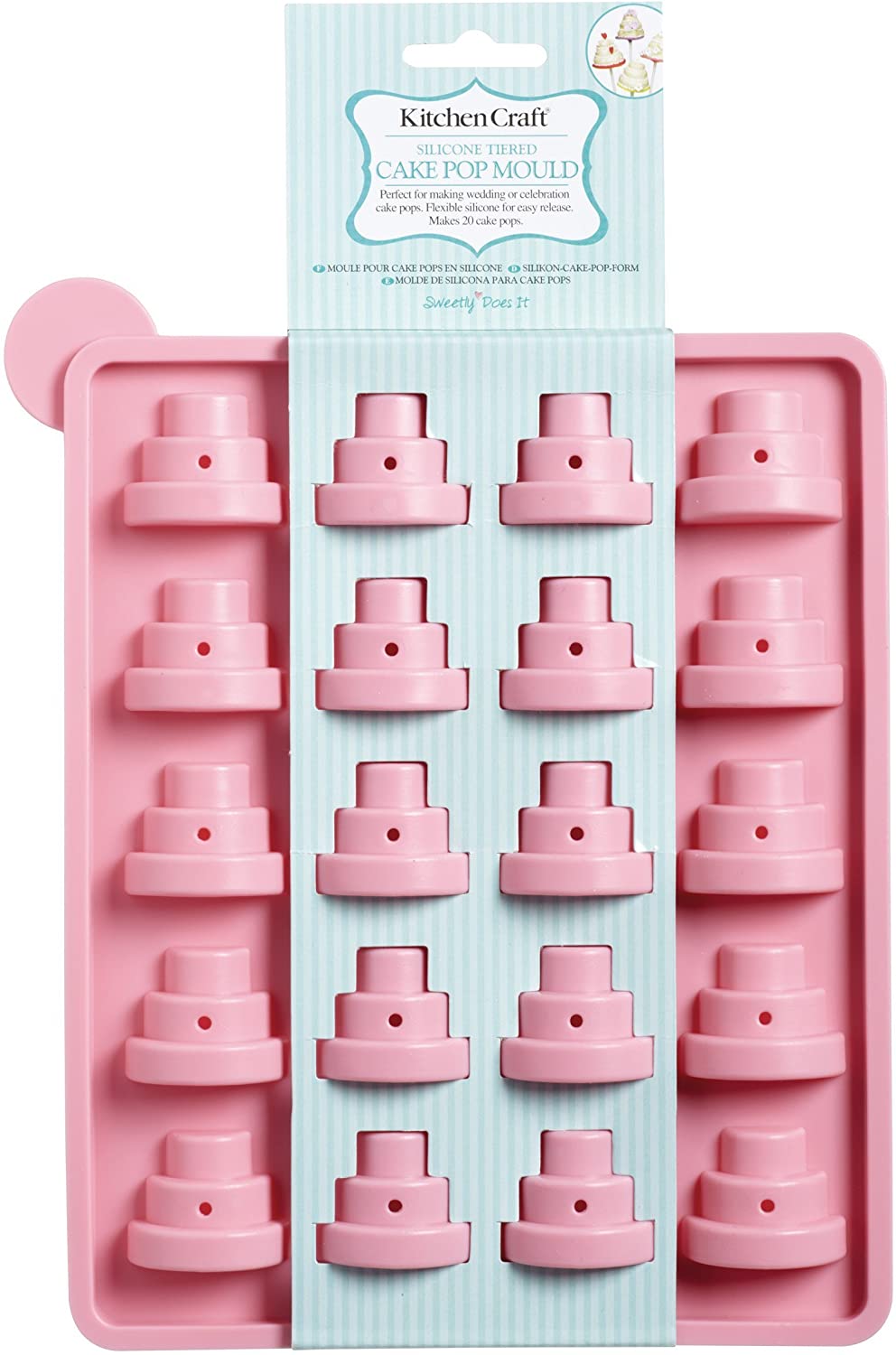 KitchenCraft Kitchen Craft Sweetly Does It 20 Hole Silicone Celebration Cake Pop Mould