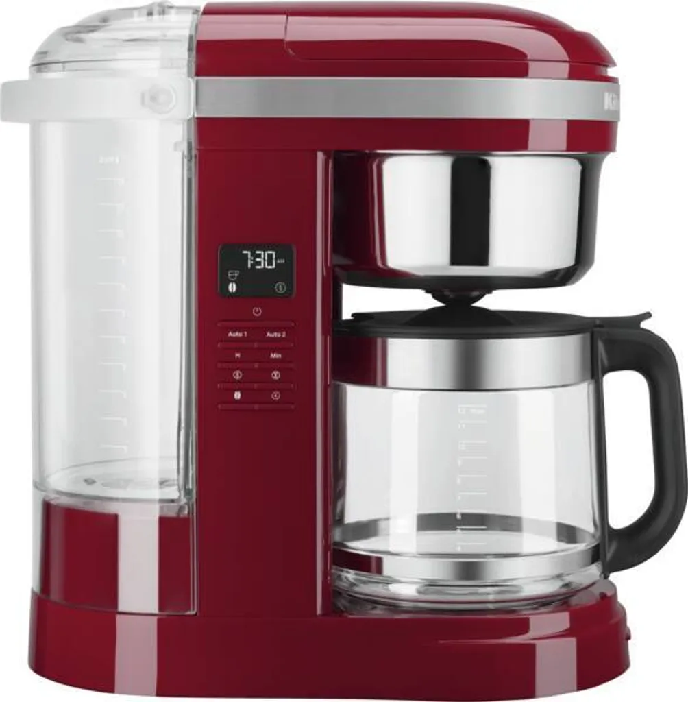 KitchenAid Empire Red Filter Coffee Machine, 1100 W, up to 12 cups, adjustable coffee strength, aroma selection function, keep-warm function, timer, permanent filter