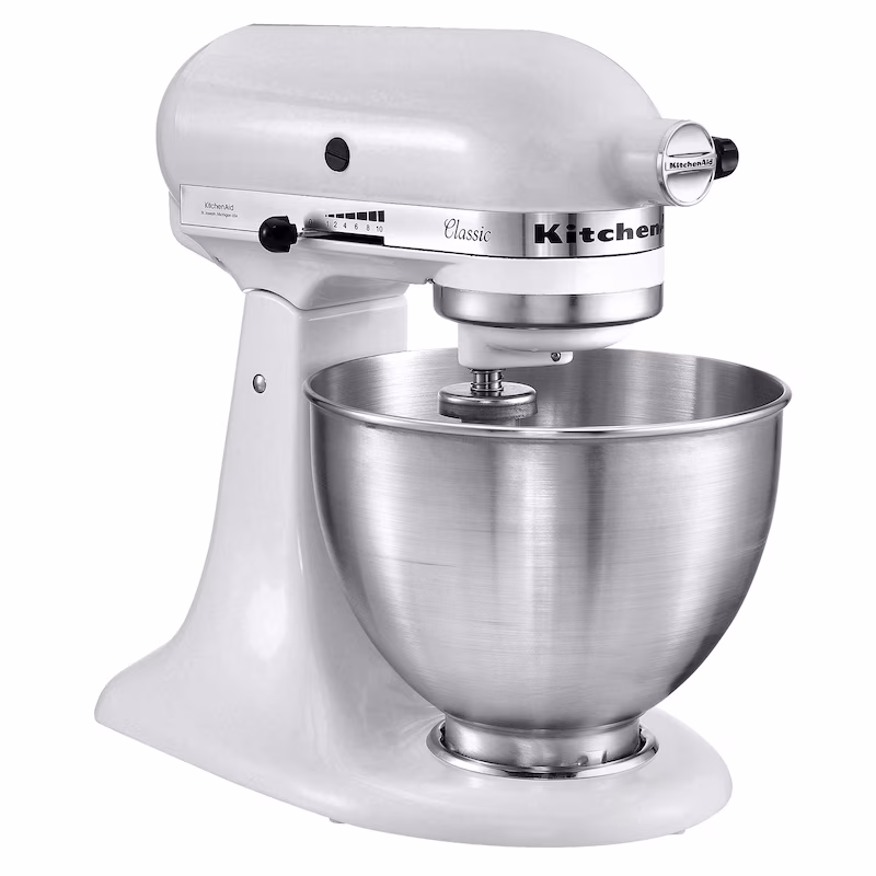 KitchenAid Classic Stand Mixer 5K45SSEWH, 4.3 L, 10 speeds, with 3-piece accessory set, white