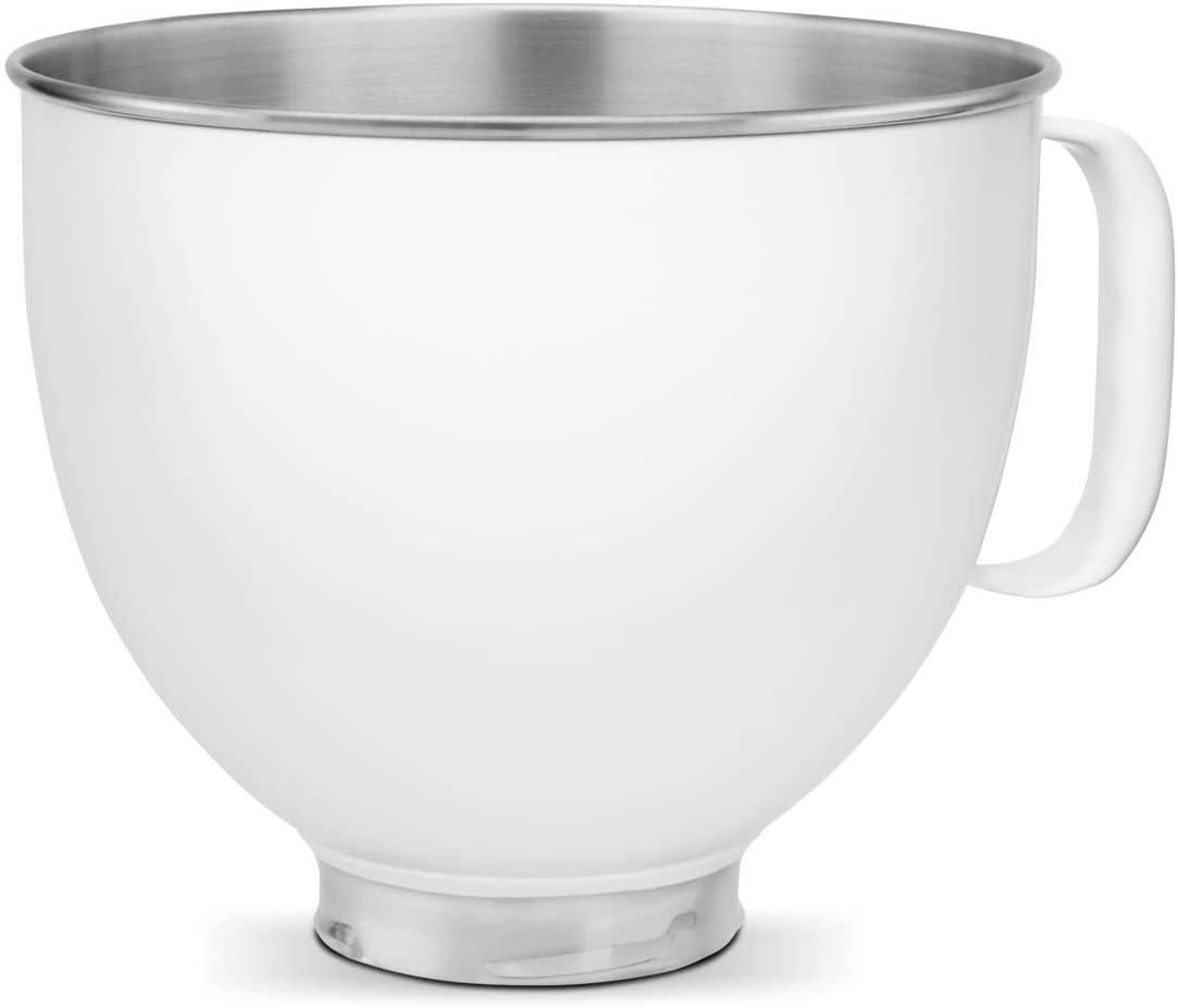 KitchenAid Metallic Bowls White 5KSM5SSBWH Metal Bowl 4.8 Litres White