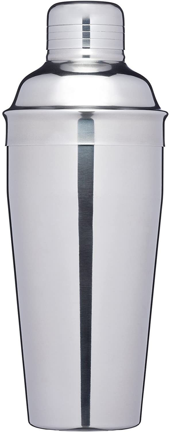 KitchenCraft BarCraft Double Walled Insulated Cocktail Shaker Deluxe Silver Cocktail Mixer for Mixing Drinks in Gift Box 500ml - Stainless Steel