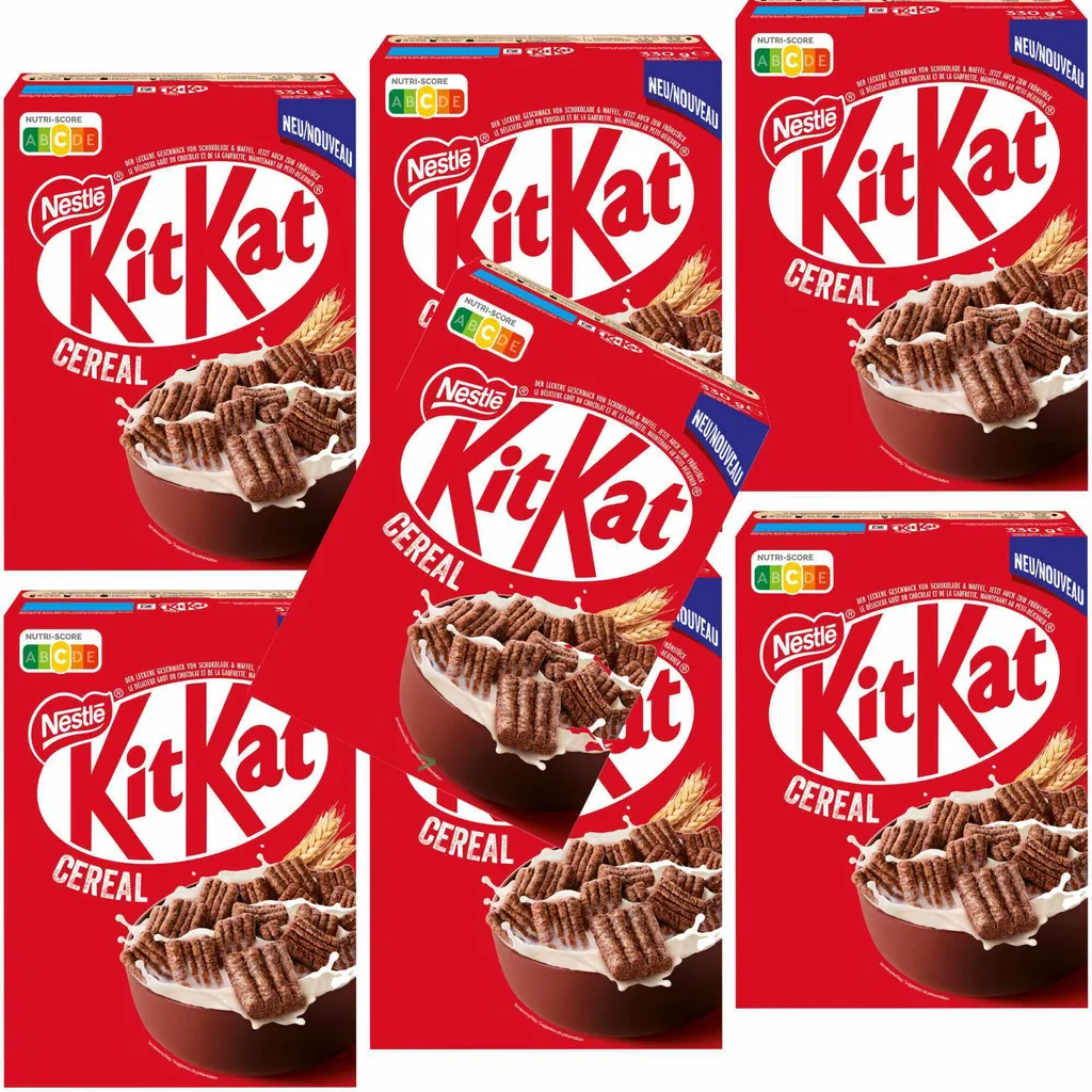 Nestlé KITKAT Cereal Breakfast cereal made from whole wheat with the typical KITKAT wafer 7ner VPE (7x330g pack)