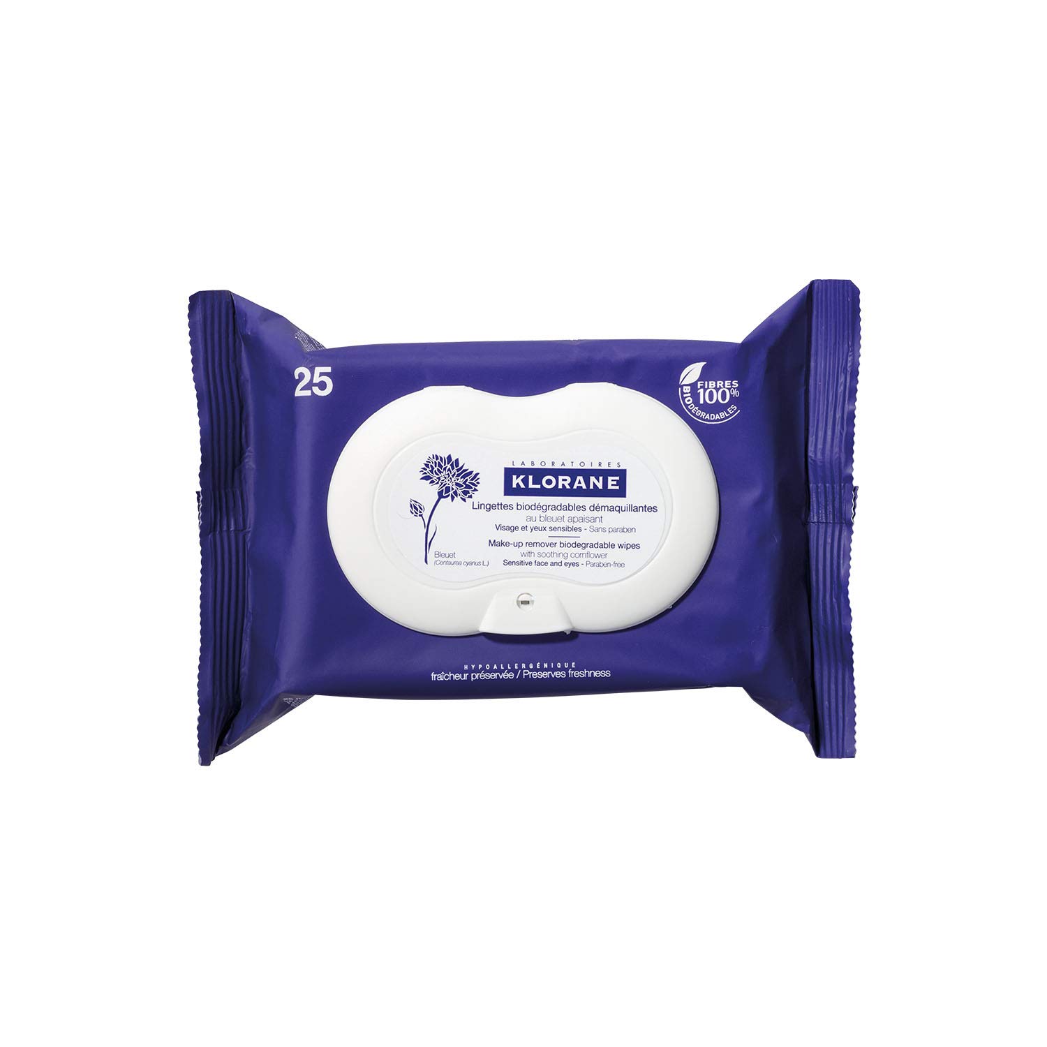Klorane Bleuet Soft Cleansing Wipes 25pcs