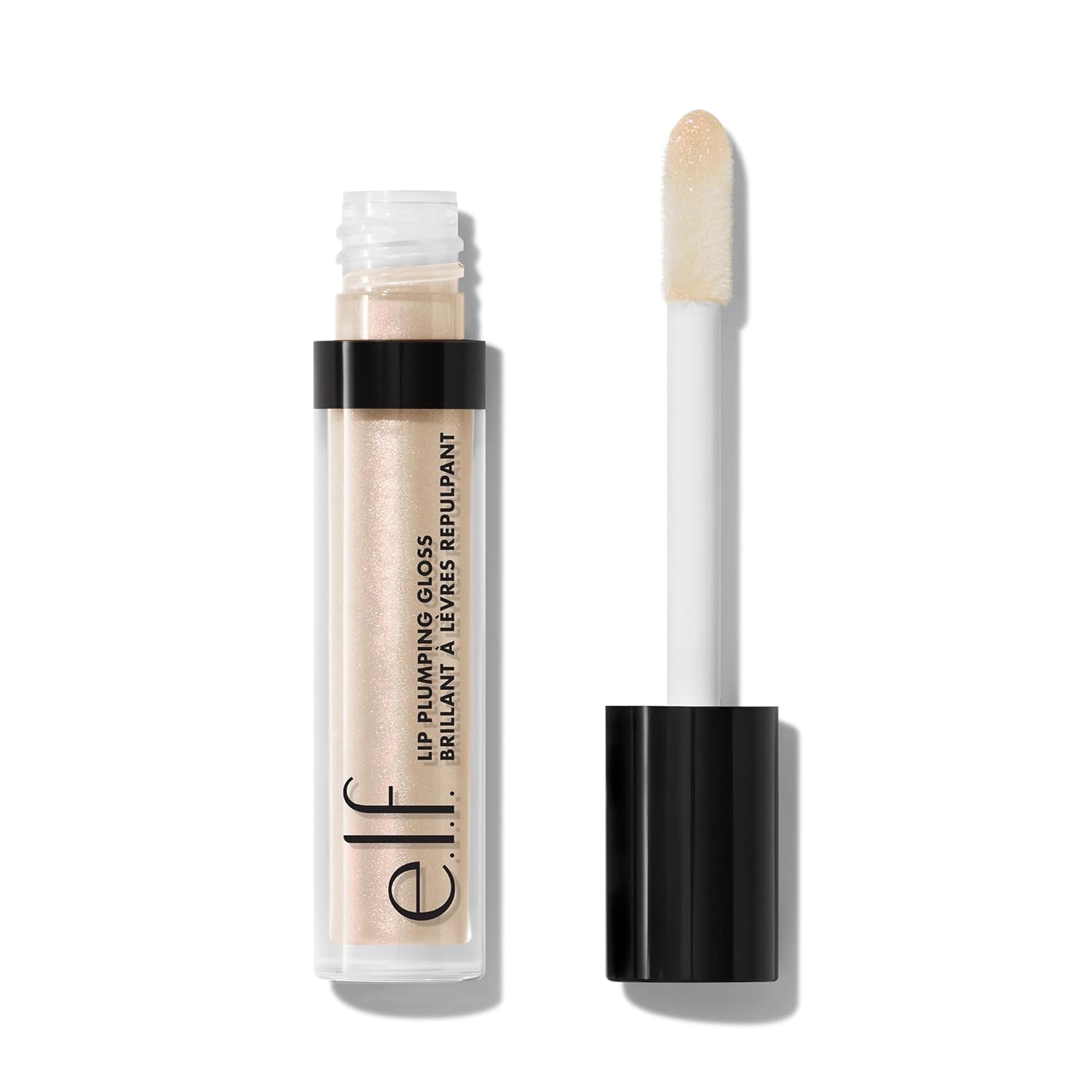 e.l.f. eleven. Lip Plumping Gloss, High Gloss Liquid Lip Color, Provides Fuller Lips and a Fuller Pout, Moisturizing Formula, Vegan & Cruelty Free, Pink Sugar, 2.7 ml