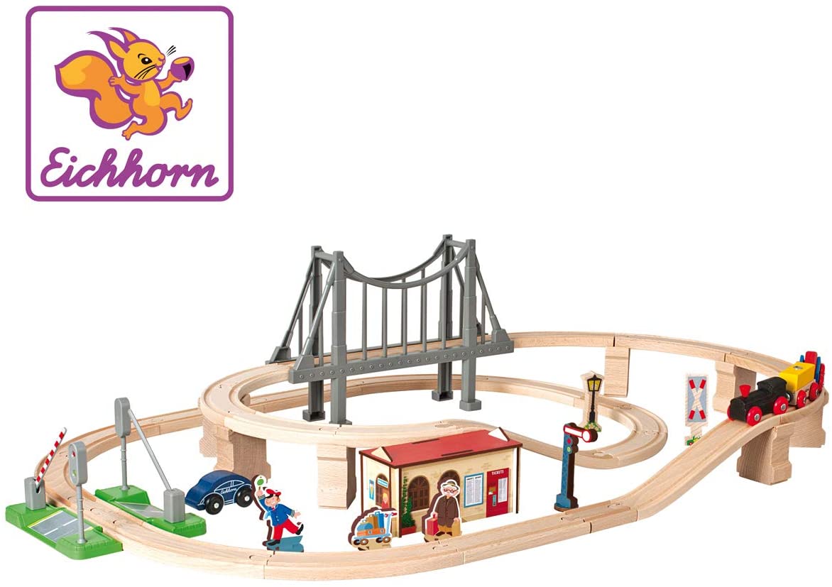 Eichhorn 100001266 Train Set With Bridge And Accessories Track Length: 430 