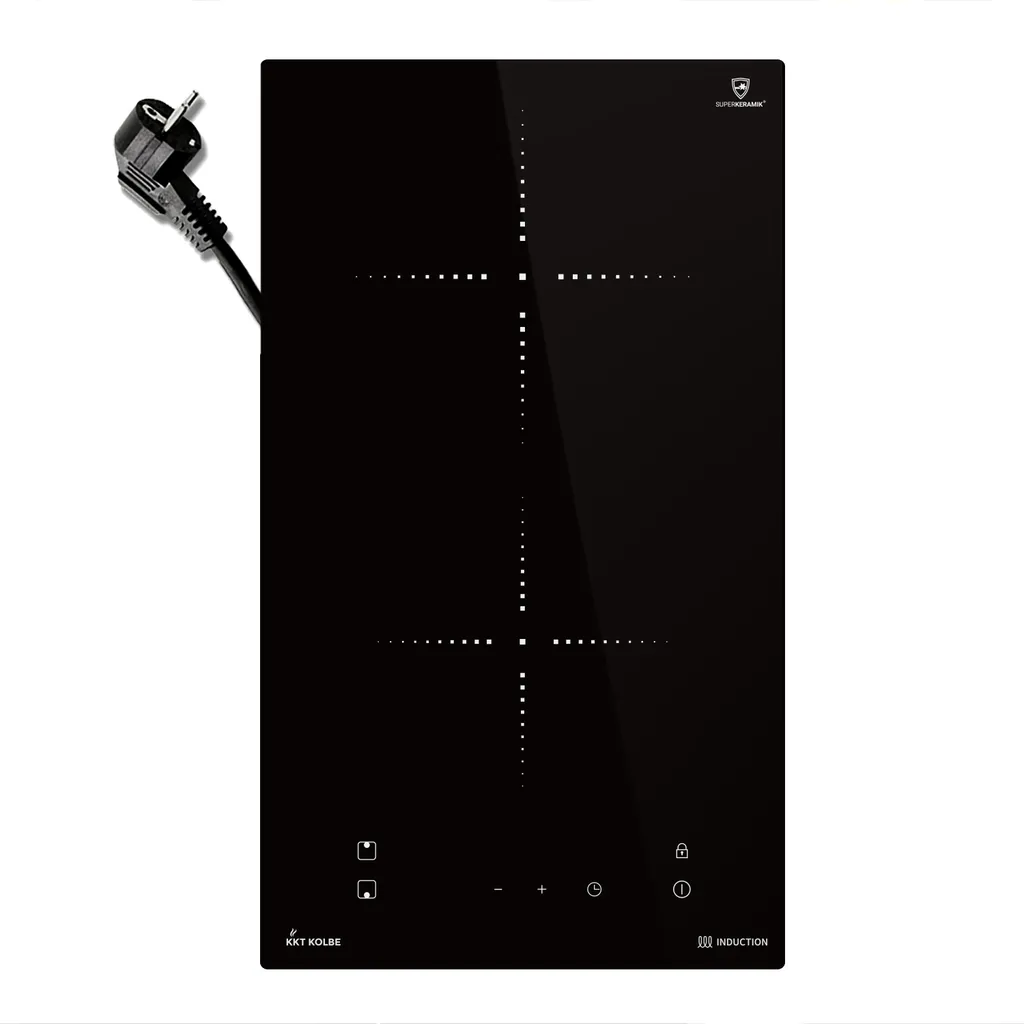 KKT KOLBE Küchentechnik KKT KOLBE | Double Induction Hob 30 cm Self-Sufficient | Glass Ceramic | 2 Zones | 9 Power Levels | Frameless | Automatic Shut-Off Timer | Pan Detection | Key Lock | IND294