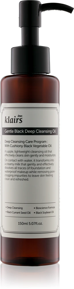 Klairs Gentle Black Deep Cleansing Oil deep cleansing oil for oily skin