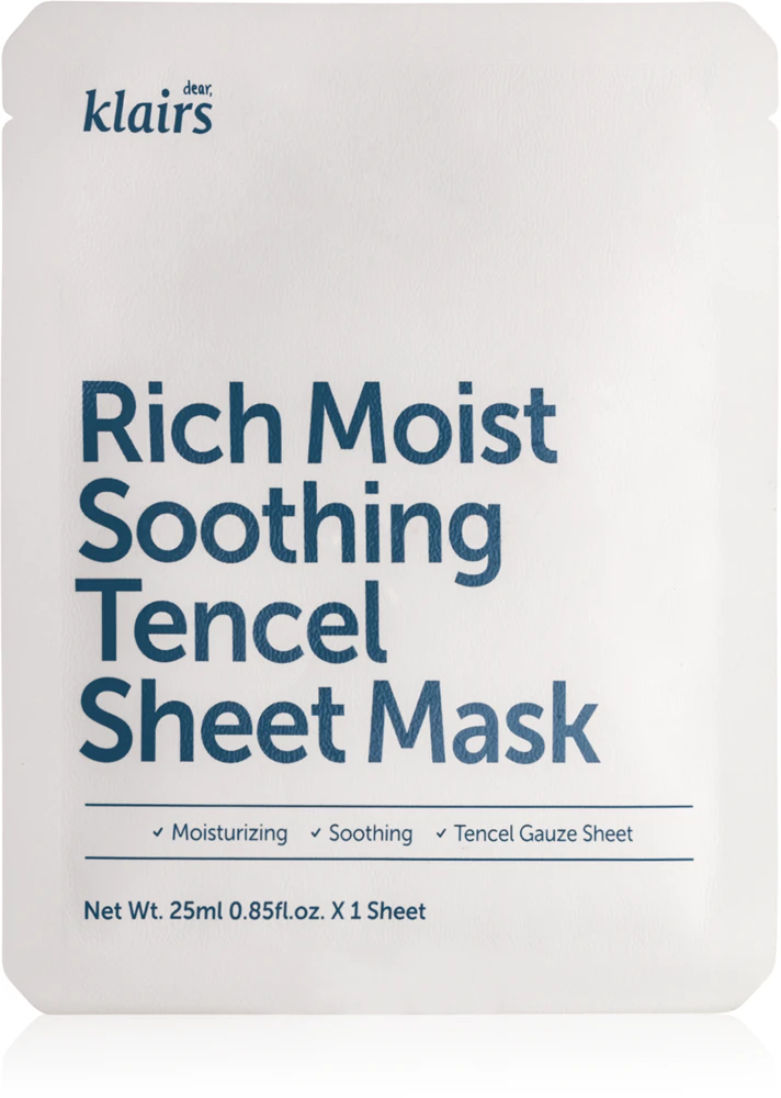 Klairs Rich Moist Soothing Tencel Sheet Mask Soothing sheet mask with moisturizing effect