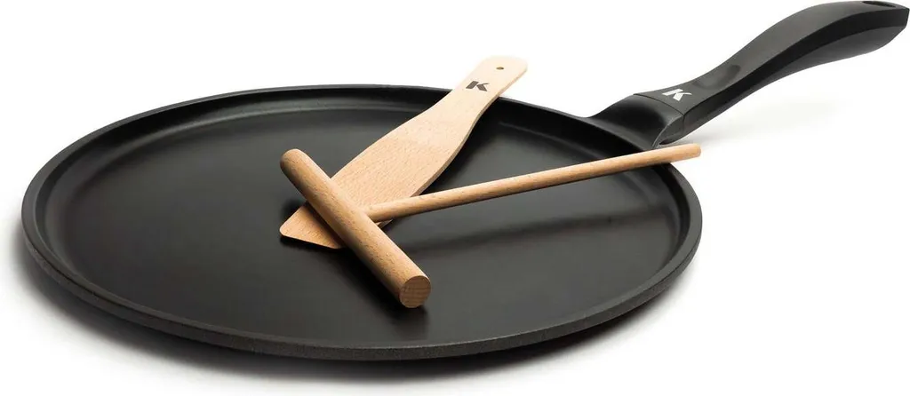 KLAMER Crepe Pan Induction 28cm, Pancake Pan with Cast Aluminum, Pancake Pan, Pancake Pan, Non-Stick Coating