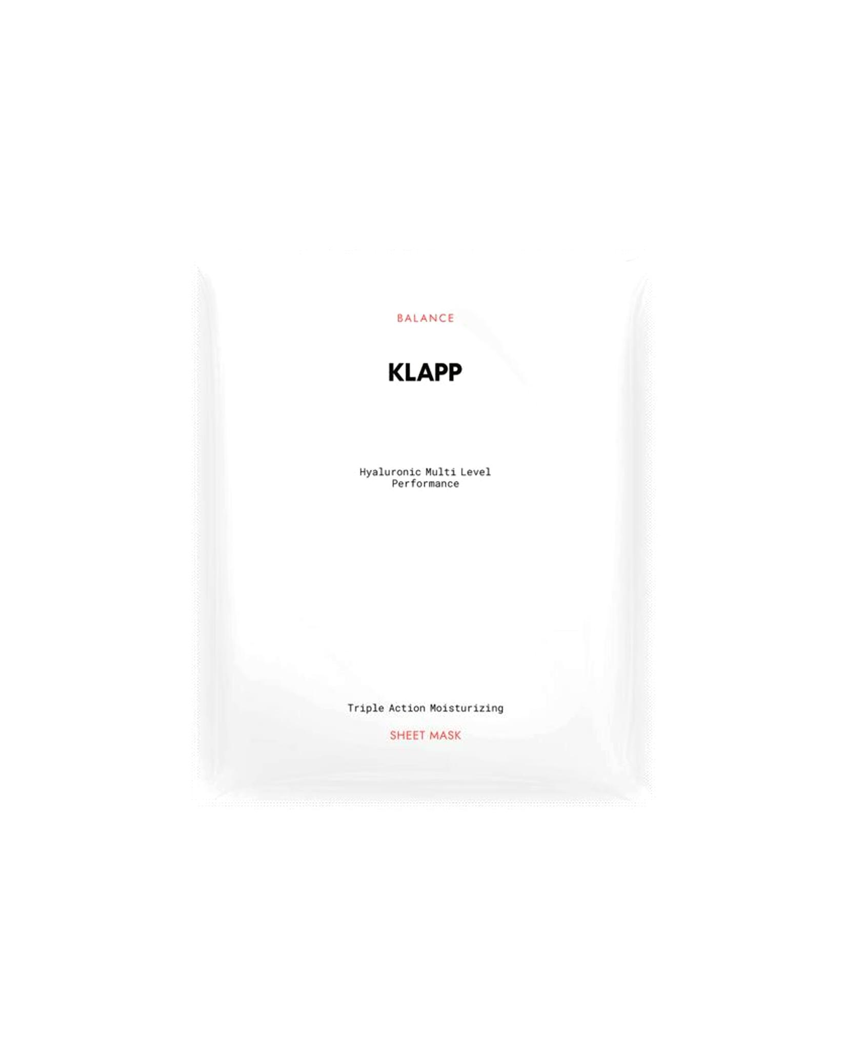 Klapp Folding Moisturizing Mask Hyaluronic Multi Level Performance Triple Action Moisturizing Sheet Mask