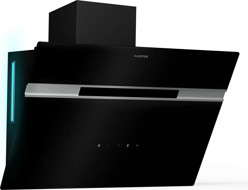 Klarstein Alina 60 extractor hood - 600 m³/h, touch panel, LED backlighting, quiet 63 dB, kitchen extractor hood, recirculating mode, 60 cm, black