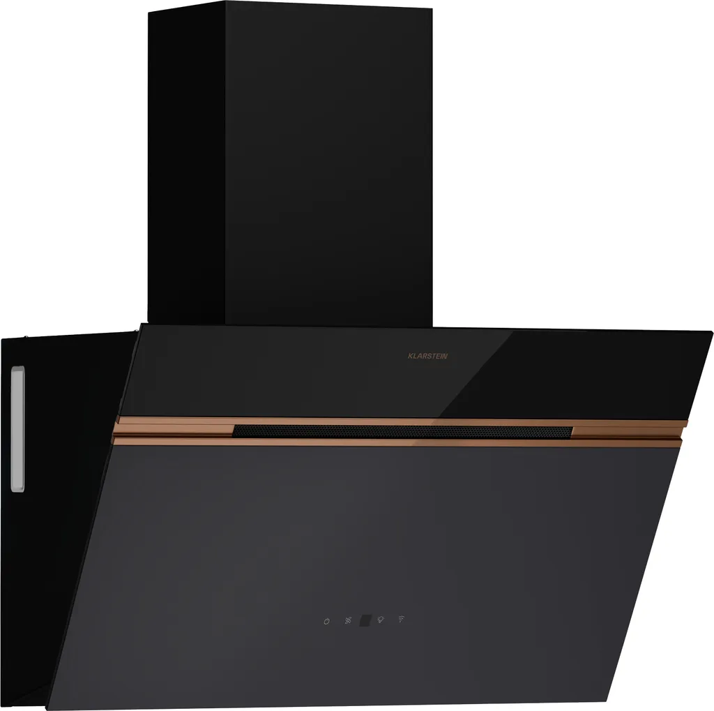 Klarstein Alina extractor hood - 60cm head-free hood, 520 m³/h airflow, A++, LED lighting, touch control, recirculation & extraction, black