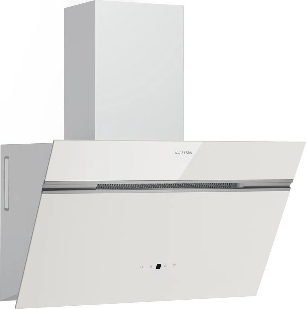 Klarstein Alina extractor hood - 60cm head-free hood, 520 m³/h airflow, A++, LED lighting, touch control, recirculation & extraction, white