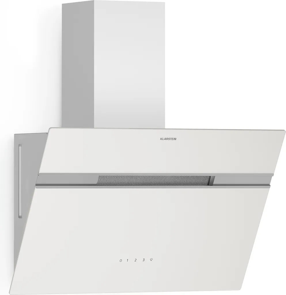 Klarstein Alina extractor hood - 60cm head-free hood, 600 m³/h, touch control, LED lighting, A, recirculating & ducted, white