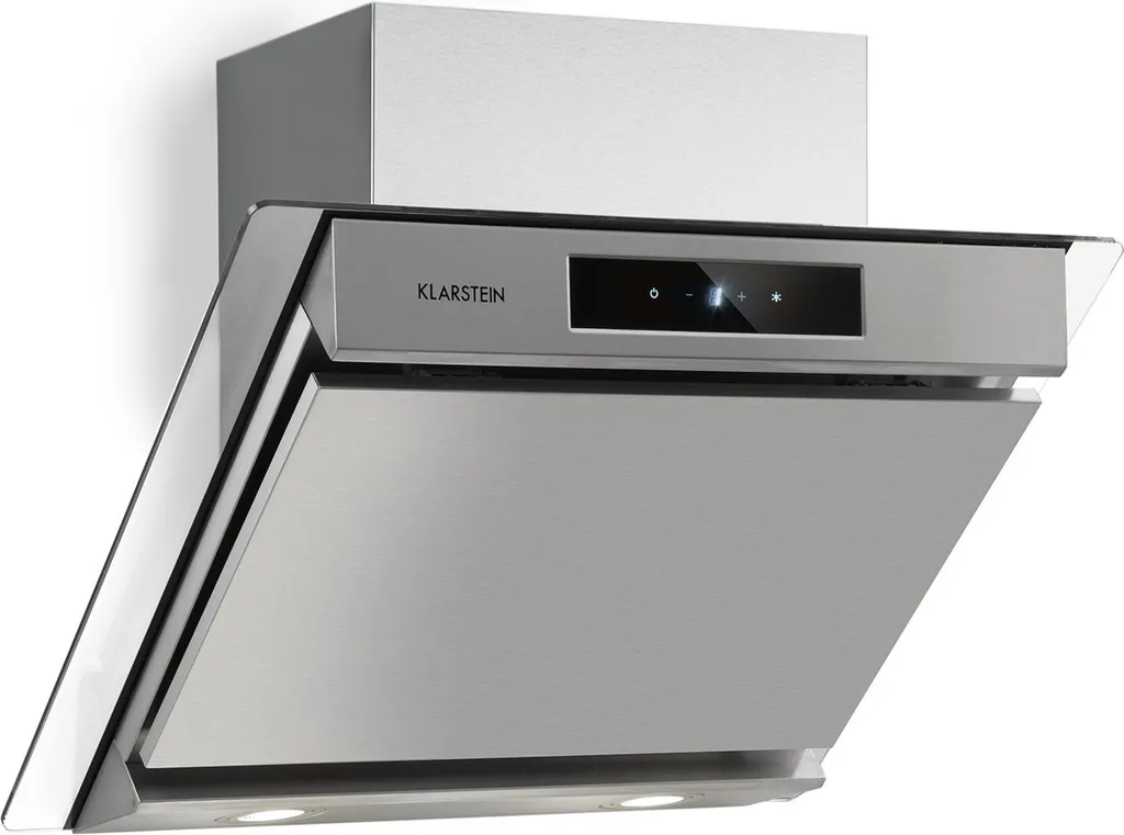 Klarstein Balzac head-free hood - extra quiet wall-mounted extractor hood, recirculation and extraction, LED lighting, grease filter, energy efficiency class: A, extraction rate: 604 m³/h, type: Balzac Silent, 60 cm