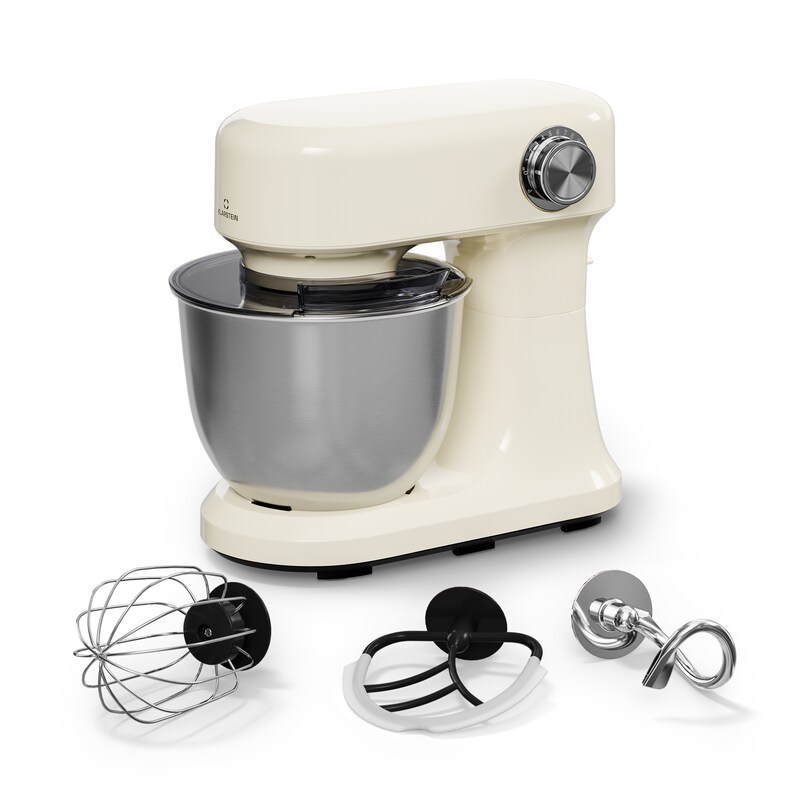 Klarstein Bella Evo Food Processor | Planetary Mixing System | 3 Mixing Attachments | 1500 W | 5 l Cream