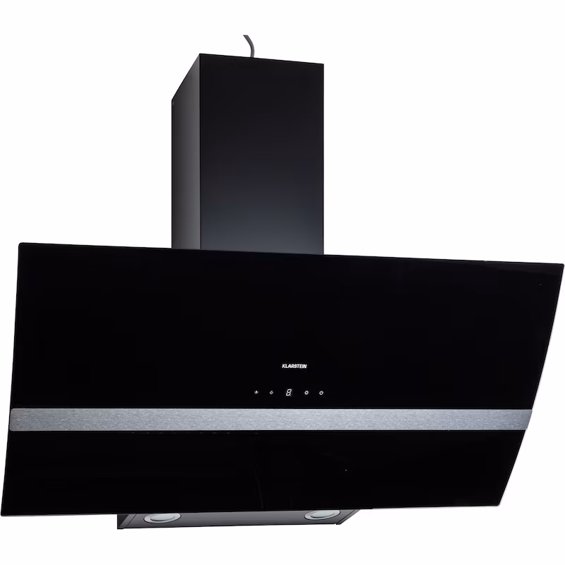 Klarstein Clara 90 extractor hood, glass, 509 m³/h, touch, ambient light, black
