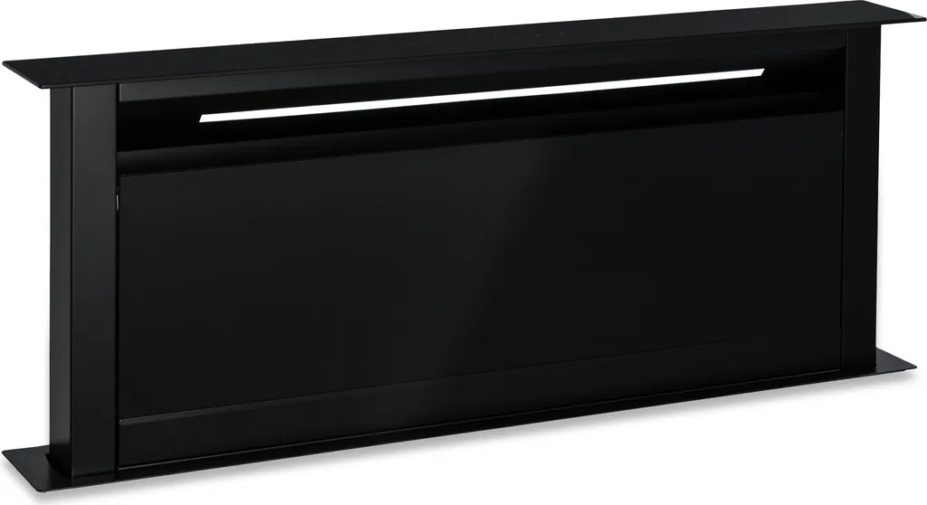 Klarstein Downdraft Cooker Hood 90cm, Retractable Extractor Hood, Exhaust/Recirculation for Kitchen, 682m³/h Airflow, 8 Modes, Quiet Operation with LED Light and Timer, Ductless Extractor Hood, Black 90cm