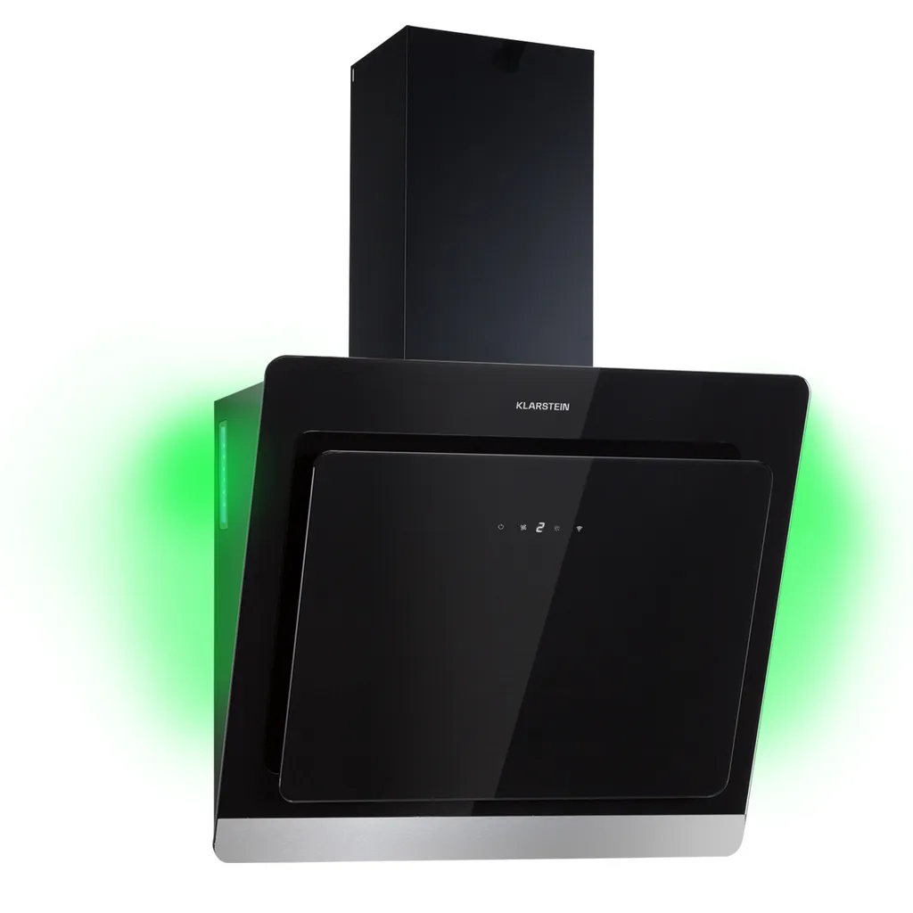 Klarstein 60cm extractor hood, ducted extractor hood, extractor hood with activated carbon filter, extractor hood with 563m³/h airflow, wall-mounted hoods with RGB LEDs & IoT/Wifi, quiet 60cm extractor hoods