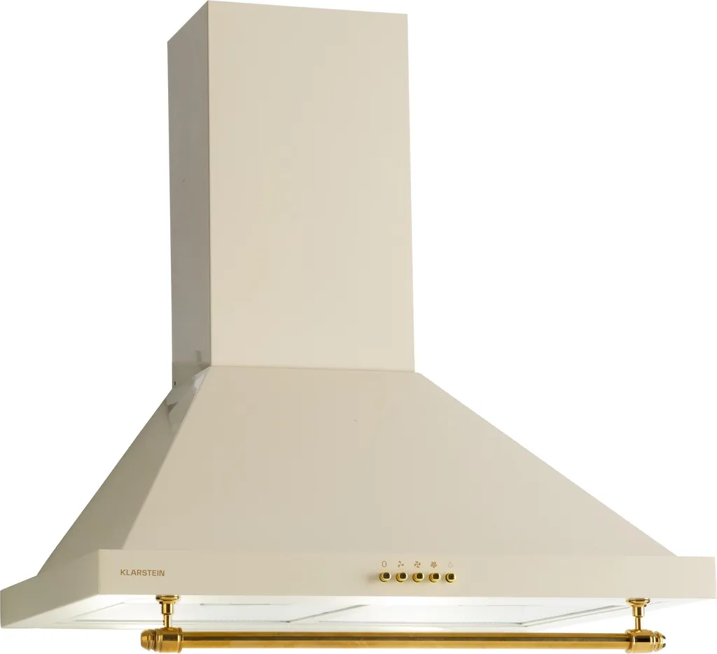 Klarstein 60cm extractor hood, ducted extractor hood with LEDs, powerful and quiet, 591.5 m³/h airflow, wall-mounted hood with aluminum grease filter and 3 power levels, 60cm extractor hood