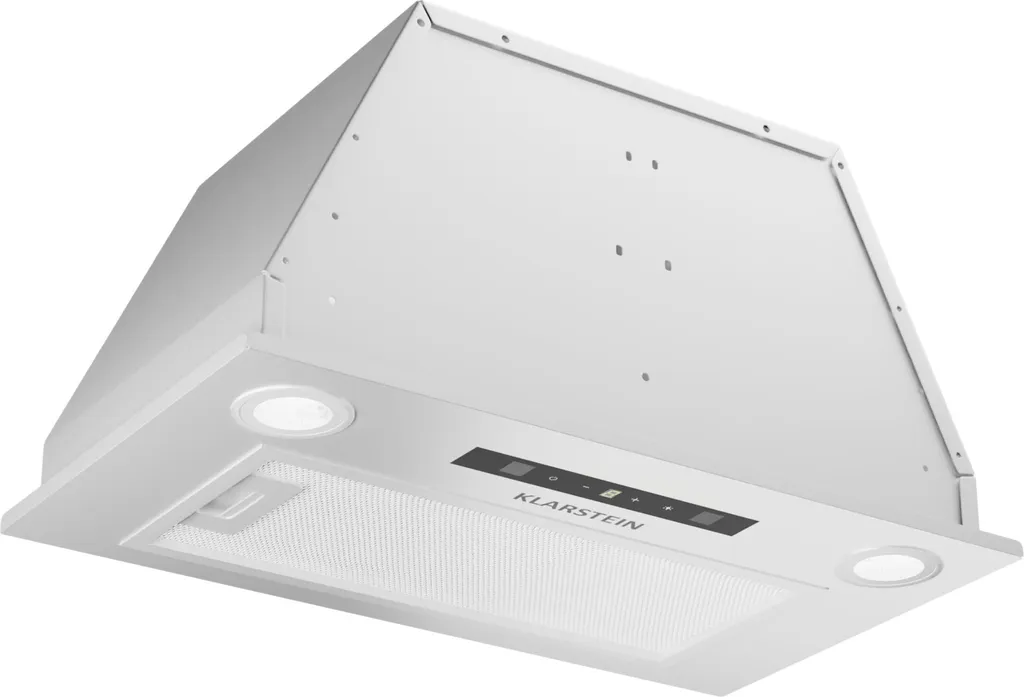 Klarstein extractor hood, ducted/recirculating extractor hood with filter, LED lighting, timer & touch control panel, quiet built-in extractor hood with 439 m³/h airflow, efficient stainless steel extractor