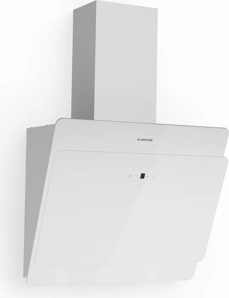 Klarstein extractor hood, head-free extractor hood, quiet extractor hood, extractor hood with filter, wall-mounted hood with 3 speeds, ducted extractor hood, 60 cm extractor hood, 350 m³/h, 68 watts, white