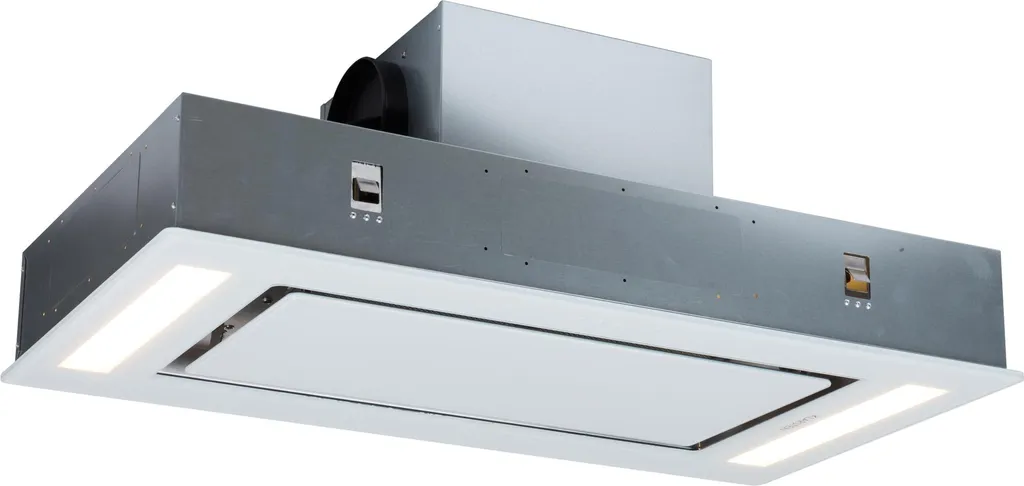 Klarstein extractor hood, quiet extractor, under-cabinet extractor hood, extractor hood with filter, built-in extractor hood, 90cm extractor hood, 230W, 620 m³/h, ducted/recirculating extractor hood, white