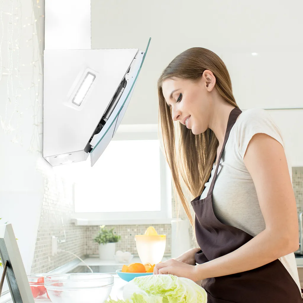 Klarstein recirculating/exhaustible cooker hood, quiet extractor hood, stainless steel wall-mounted hood, extractor hood with filter, 60cm extractor hood, recirculating hood with LED light, head-free extractor hood, 509 m³/h airflow