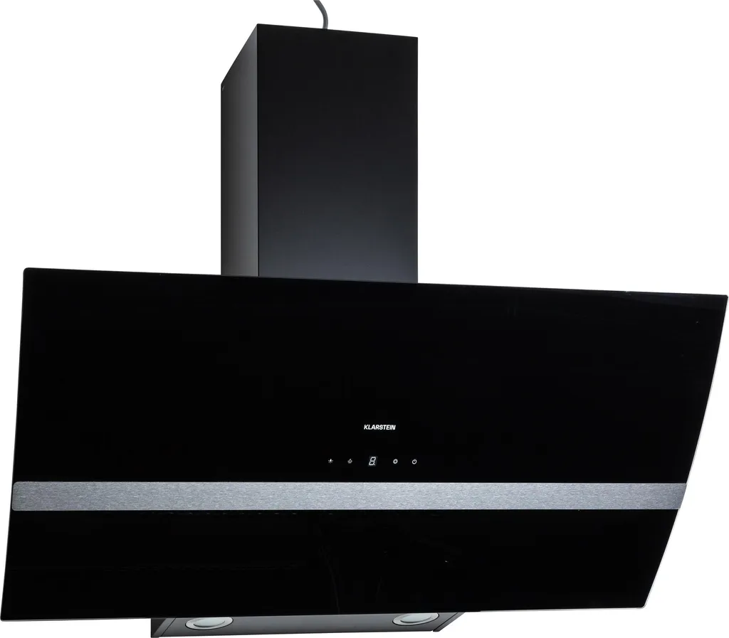 Klarstein recirculating/exhaustible cooker hood, quiet extractor hood, stainless steel wall-mounted hood, extractor hood with filter, 90cm extractor hood, recirculating hood with LED light, head-free extractor hood, 509 m³/h airflow