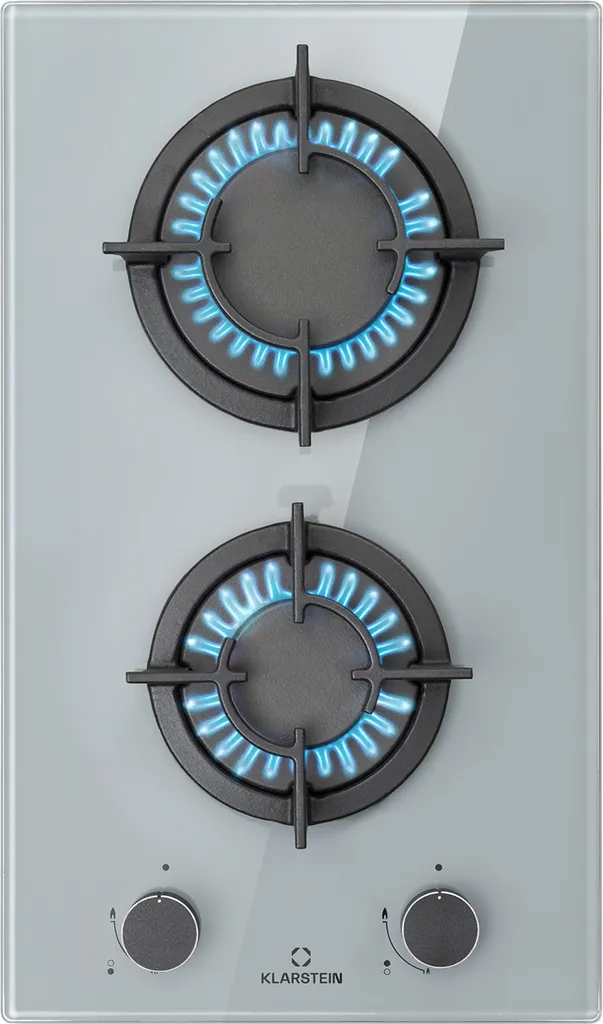 Klarstein built-in gas cooker, camping gas cooker for indoor use, stainless steel 2-burner gas cooker, LPG gas hob, camping stove with 2 burners, gas stove for propane and natural gas, wok burner 4200W