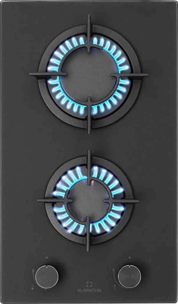 Klarstein built-in gas cooker, camping gas cooker for indoor use, stainless steel 2-burner gas cooker, LPG gas hob, camping stove with 2 burners, gas stove for propane and natural gas, wok burner 4200W