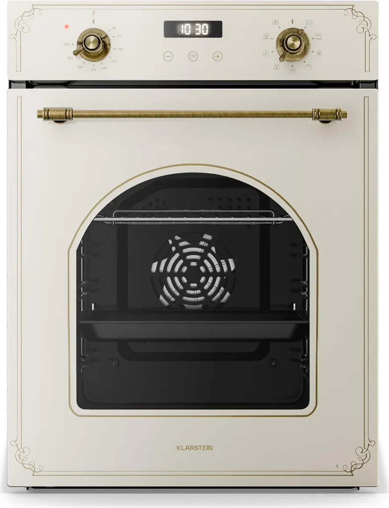 Klarstein Elizabeth Slim Built-in Oven - 45 cm, 49 L, 9 Functions, Steam Cleaning, Digital Timer, Black Glass, , Built-in Oven